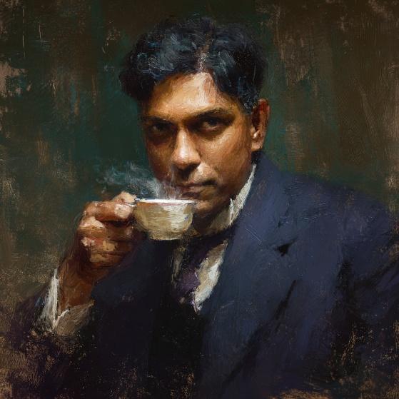 Ramanujan with a cup of tea